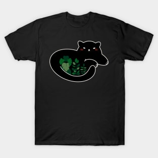 Cute Cat Design ‚Plant Lover‘ | Kawaii Black Cat | Handmade Design | By Atelier Serakara T-Shirt